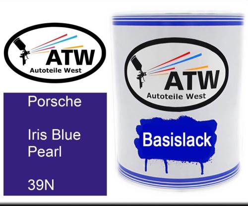 Porsche, Iris Blue Pearl, 39N: 1L Lackdose, von ATW Autoteile West.